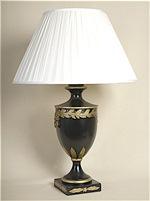 ALEXANDERS 46CM GOLD LEAF/BLACK AMPHORA LAMP